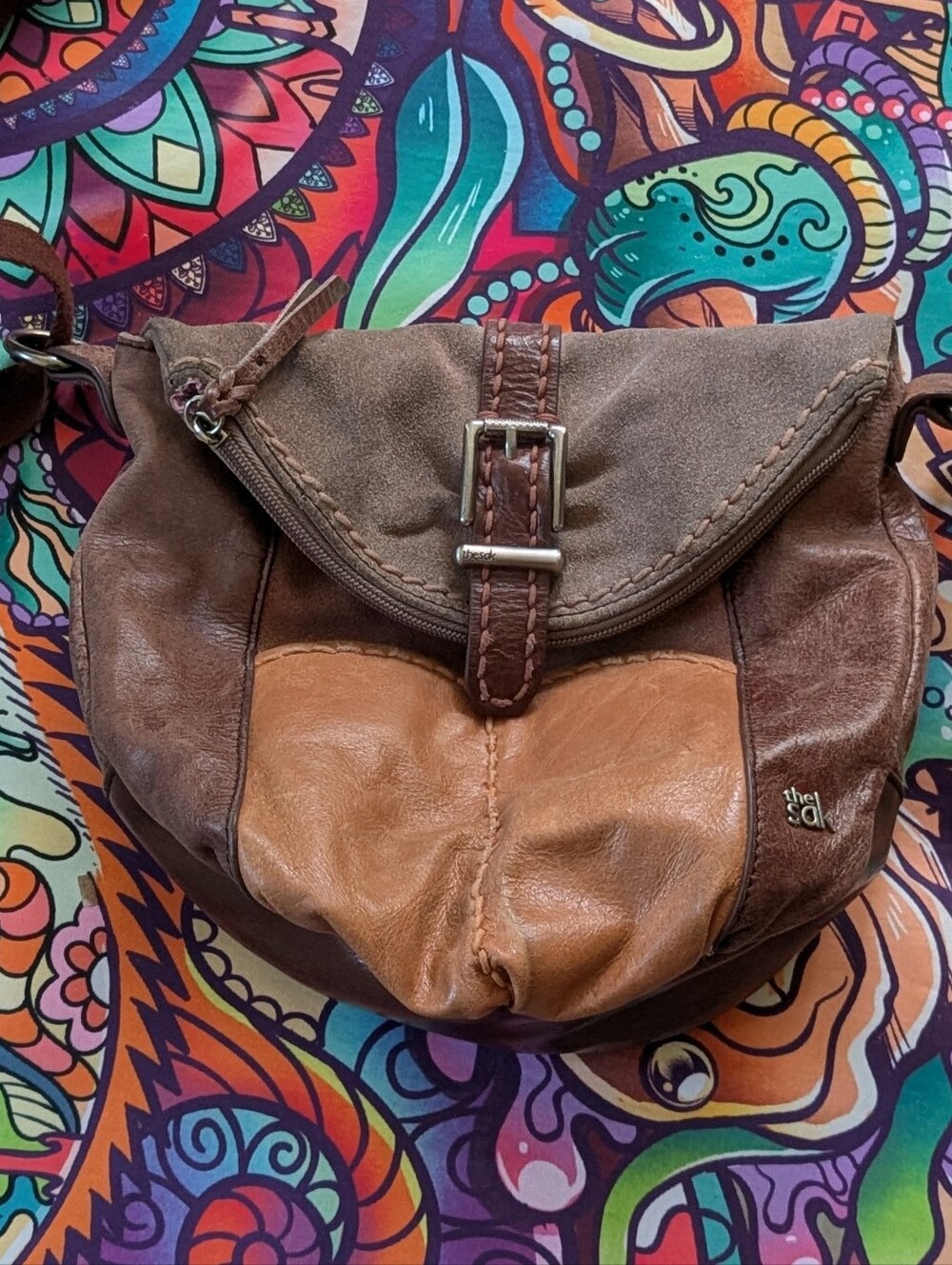 The Sak Brown Two-Tone Leather & Suede Crossbody